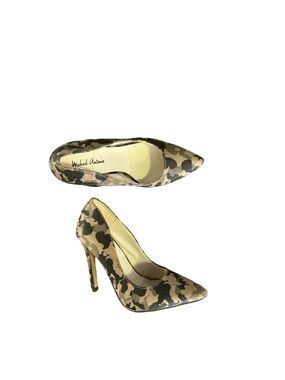 Michael Antonio Tan and Black Camo Pointed-Toe Stilettos